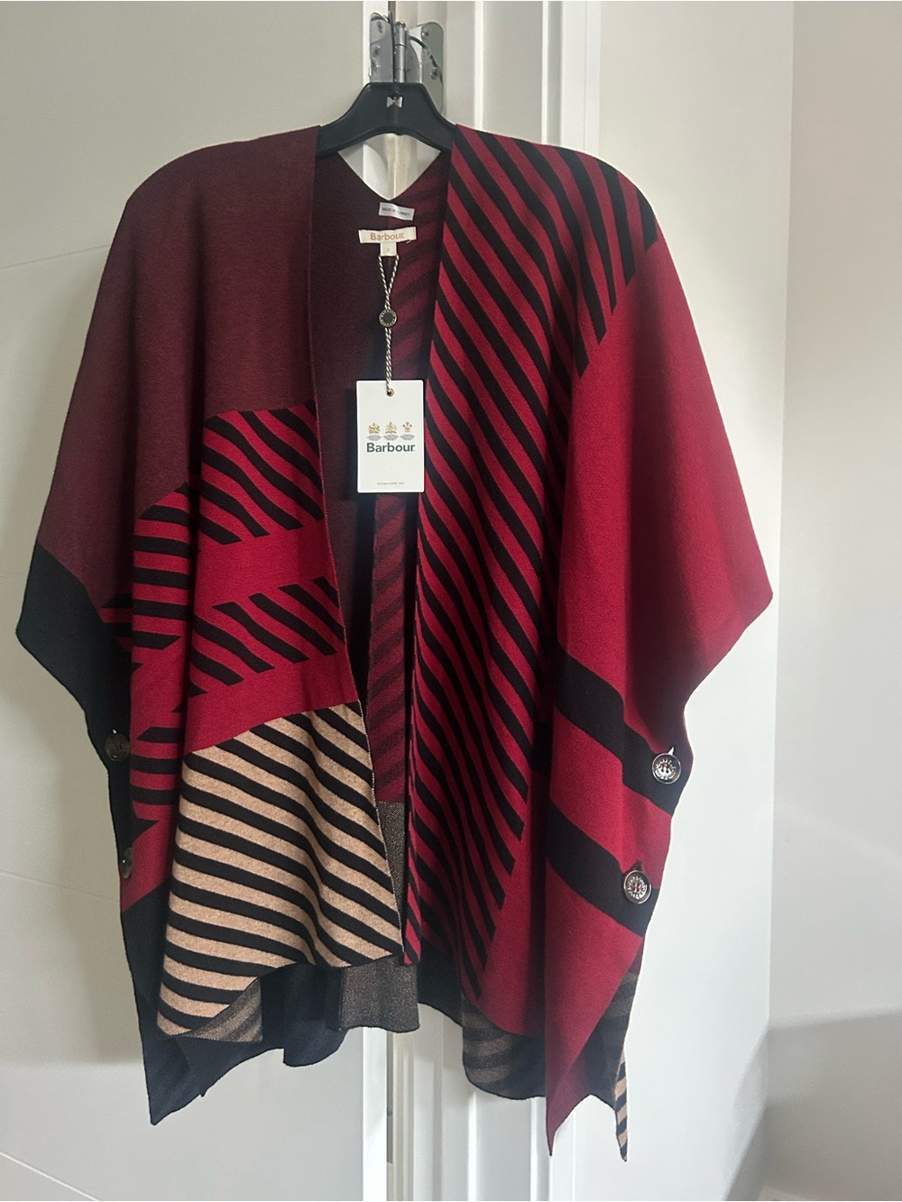 NWT Barbour Martine Cape - Crimson Check Small